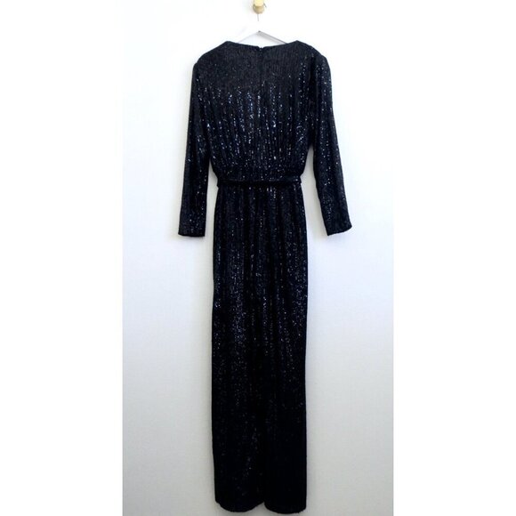 NEW! BCBG Paris All Over Sequin Formal Jumpsuit Long Sleeve Black SZ XL - Picture 7 of 11
